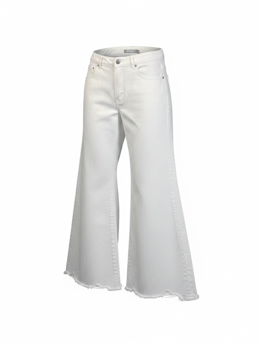 Tractr Alice White High Waist Wide Leg Flare Cropped Jeans Size 28